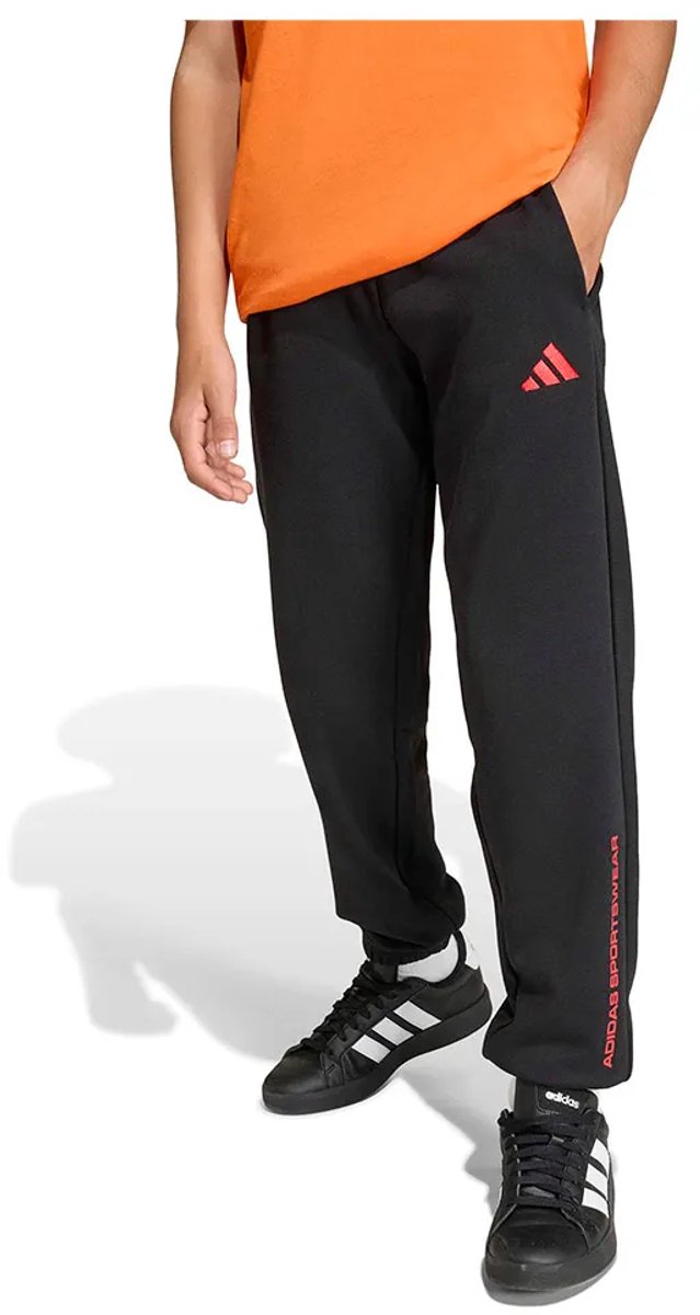 Adidas Slogan Fleece Joggers 15-16 Years Jongens Zwart