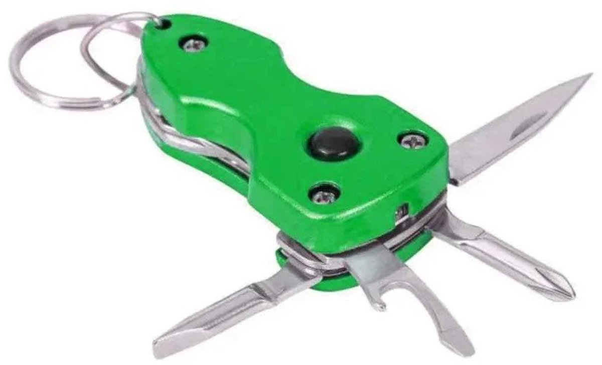 Multitool Sleutelhanger Groen - Zakmes