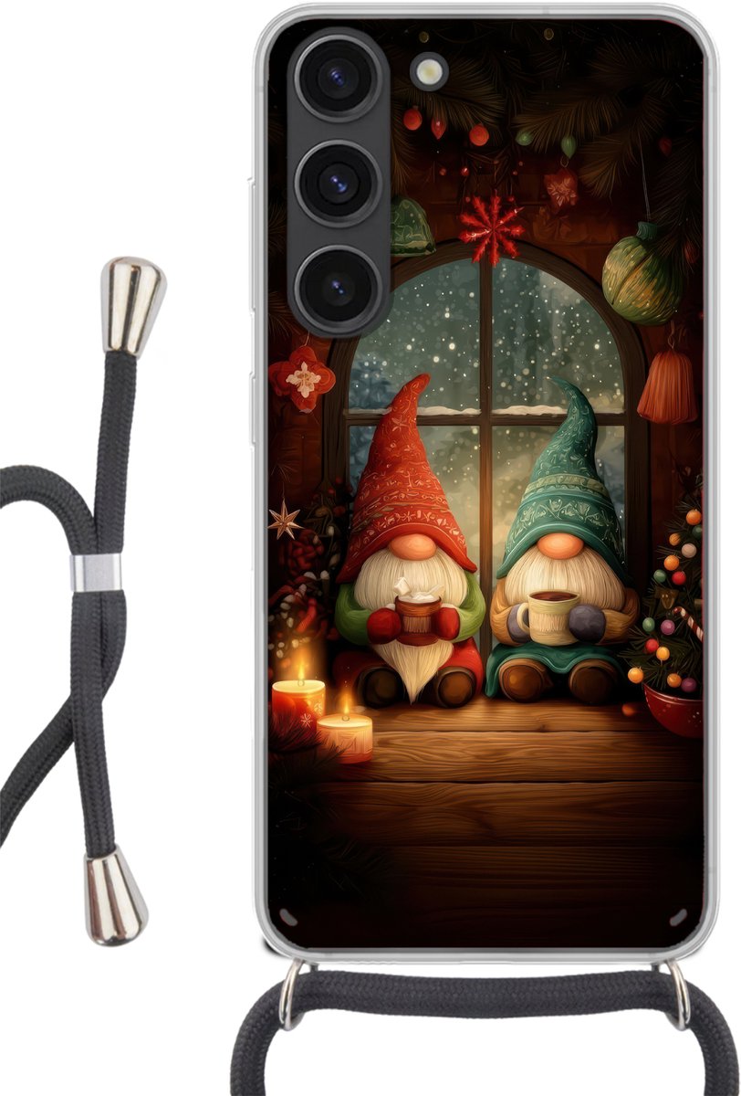 Gnooms - Kerst - Raam - Kleurrijk