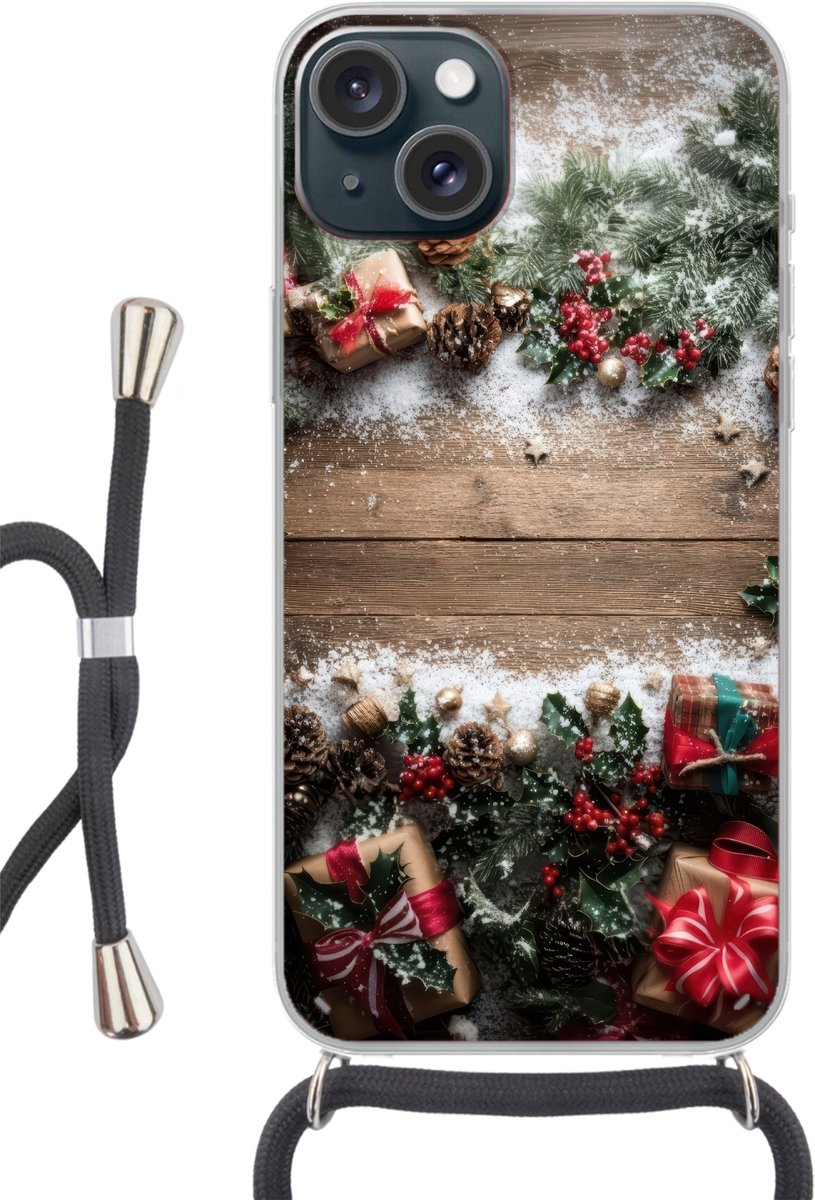 Kerstdecoratie - Geschenken - Hout - Veelkleurig