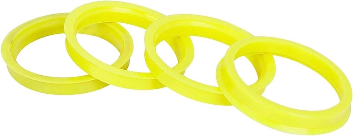 Provento - Plastic Hub Centric Ringen Set - 4 stuks - Geel - Wiel Boring Center Spacer - 66.6mm naar 57.1mm.