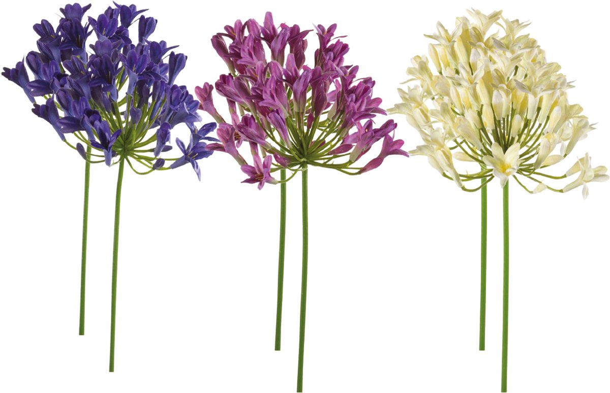 Emerald - Kunstbloem Agapanthus 75cm - Set van 6 - Kunstplant voor binnen