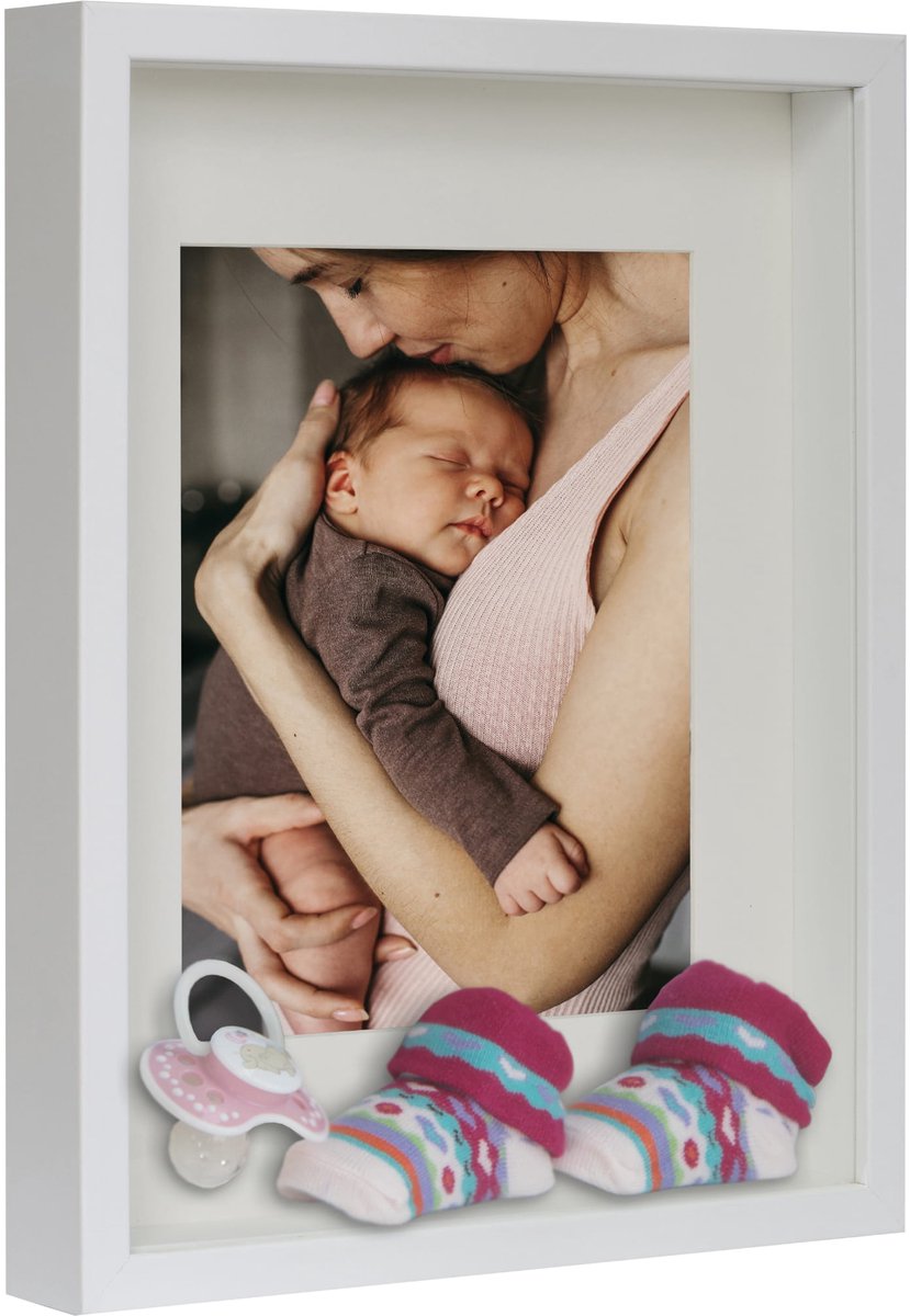 BD ART 3D Shadow Box - Fotolijst - Wit - 30x40 cm - Plexiglas Bescherming