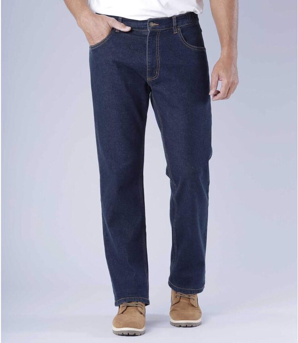 ATLAS FOR MEN - Donkerblauwe regular stretchjeans - Heren - Verkrijgbaar in grote maten - W36