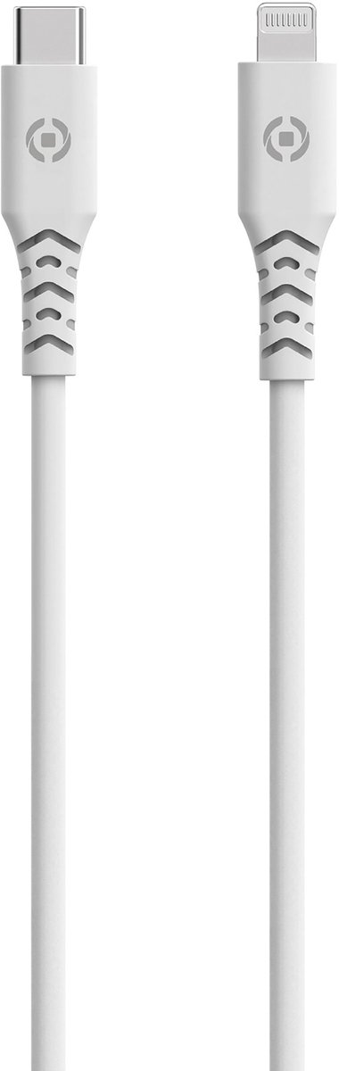 Celly Planet USB-C naar Lightning Kabel – Voor Apple iPhone, iPad - 100% gerecycled plastic - Geïntegreerde bescherming - 1,5 meter – Wit