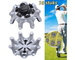 18 stuks - Golfschoen spikes - Zachte quick-spin spikes - Vervangende noppen voor golfschoen spikes - Grijs - Zwart - 2.5*1 cm - Geschikt voor golfschoenen