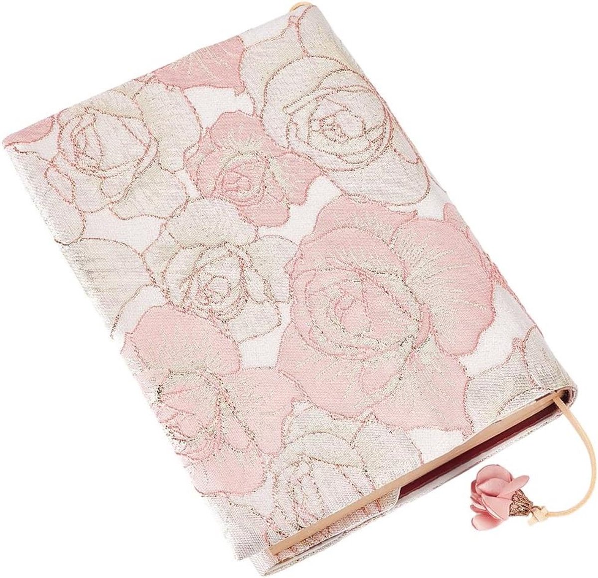 CSGoods - Boekhoesje Fit A5 Formaat - Roze Roos Bloem Patroon - Wasbare Mouw - Harde en Zachte Cover - Klaslokaal Accessoire voor Studenten en Leraren