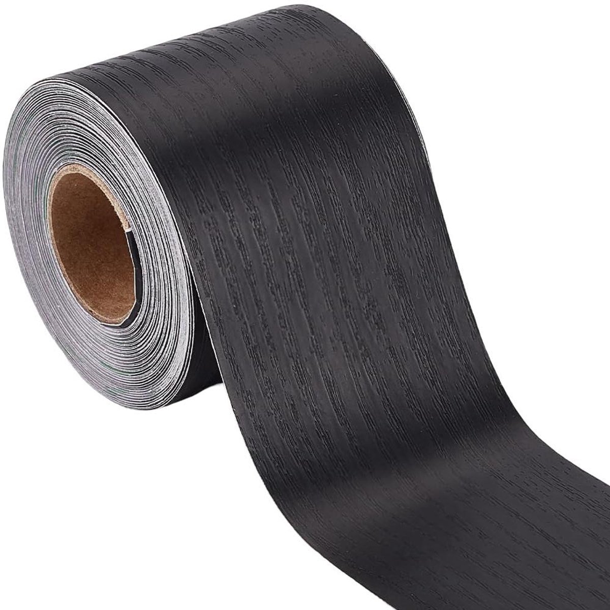CSGoods - Zelfklevende zwarte houtnerf tape voor houtdeur reparatie en decoratie - PVC - Waterdicht - Eiken textuur - Meubel en muur patch