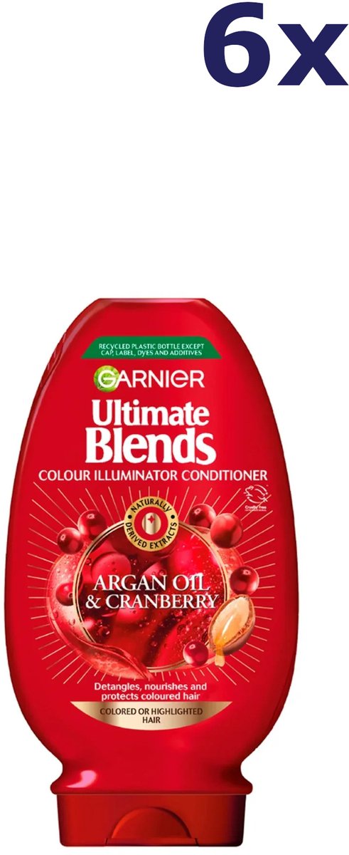 6x Garnier Ultimate Blends Core Argan & Cranberry Conditioner 400Ml