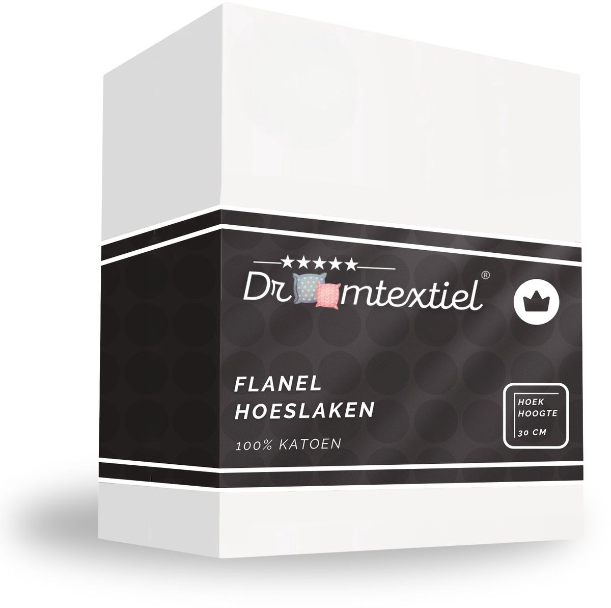 Droomtextiel Hoeslaken FLANEL Premium Wit - 90x200 cm - Super Zacht en Warm