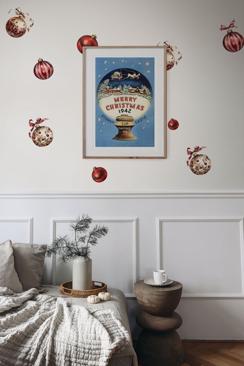 Kerst Wandstickers – Set van 7 Kerstballen – Herbruikbaar & Duurzaam – Eenvoudig Aan te Brengen – Annet Weelink Design