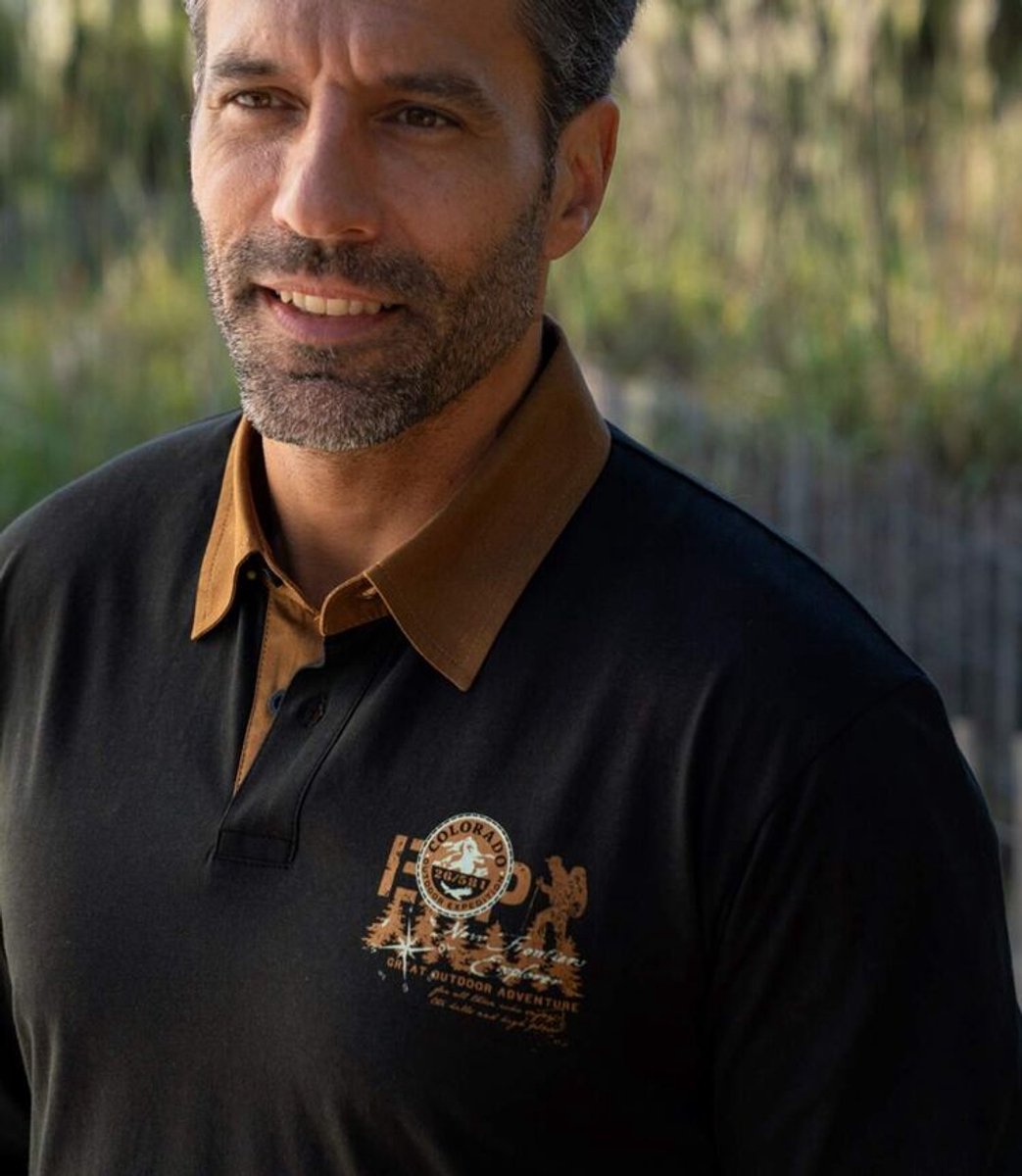 ATLAS FOR MEN - Polo met lange mouwen Colorado - Heren - Verkrijgbaar in grote maten - 4XL