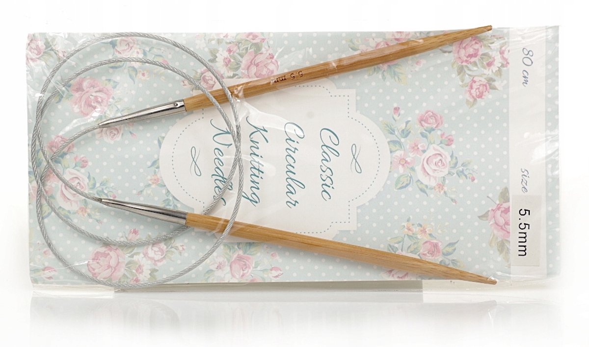 Bamboe Breinaalden met Staalkabel 80cm - 5,5mm