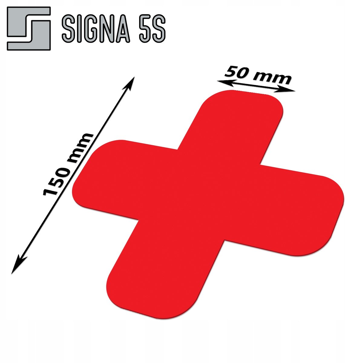 SIGNA 5S Vloermarkering X-vorm 150x150mm Rood