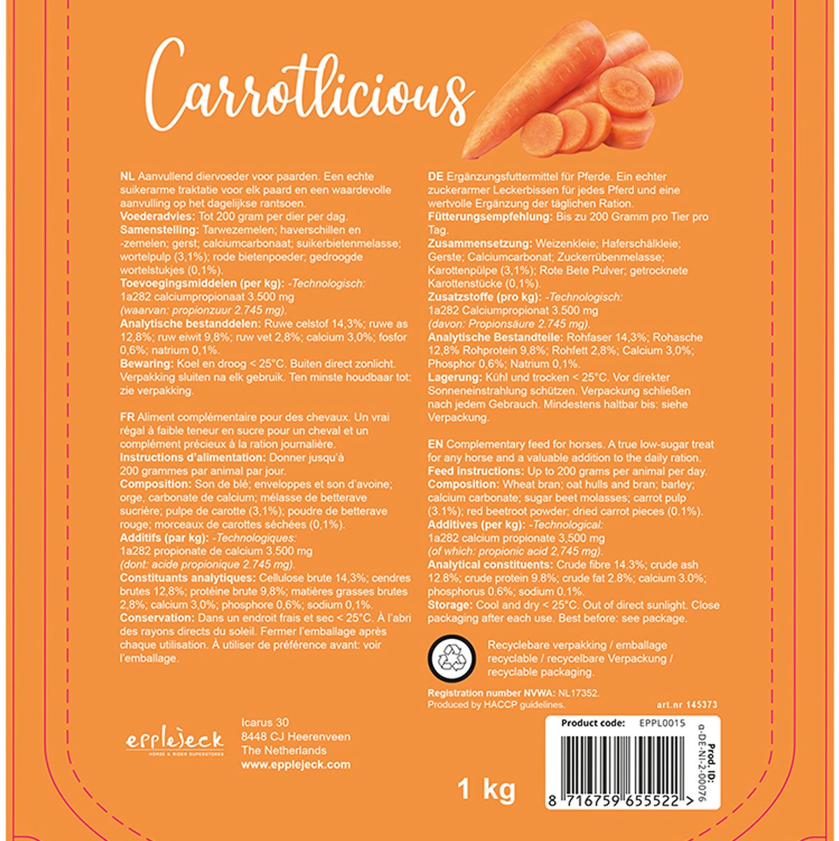 Epplejeck Paardensnoepjes Epplejeck Carrotlicious