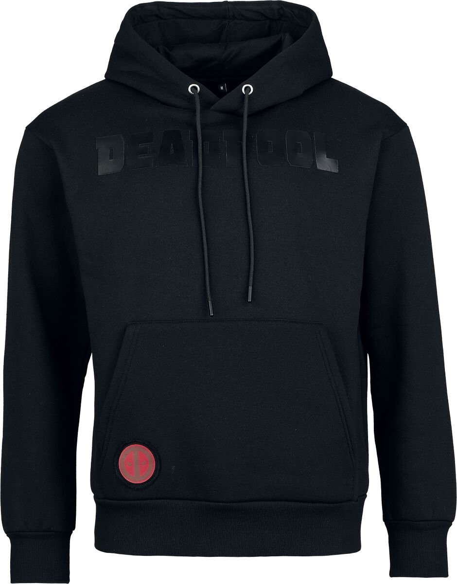 Deadpool Heat Logo - Black On Black Heren Trui met capuchon - zwart - XL