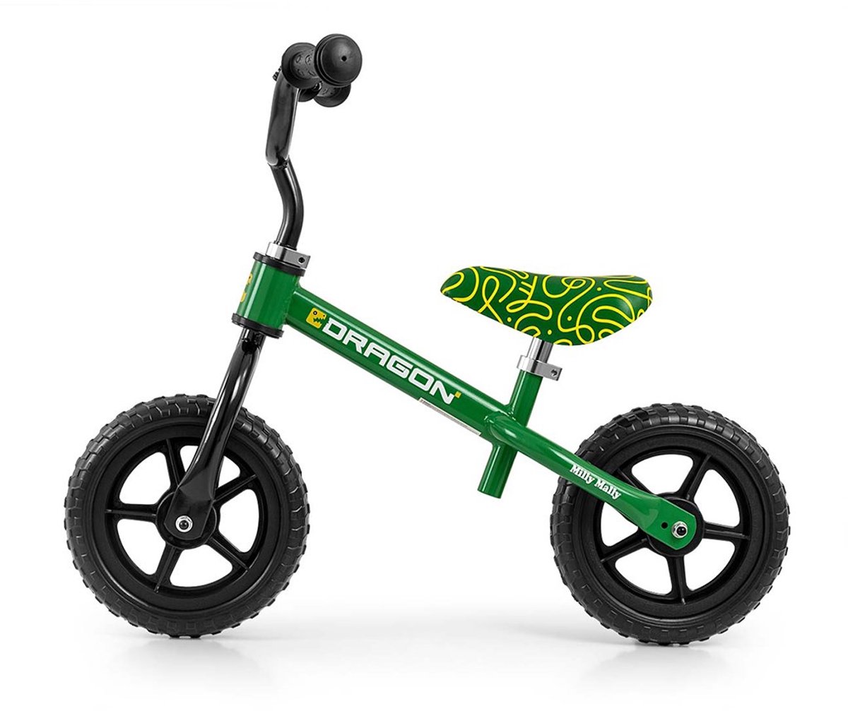 Milly Mally Dragon loopfiets groen 10 inch - Kinderloopfiets