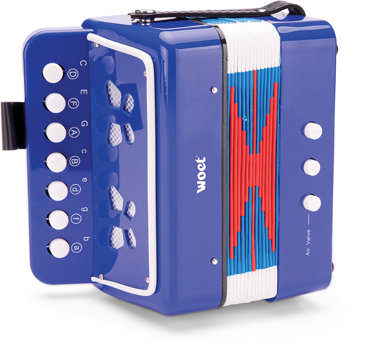Woet® Speelgoed Accordeon voor Kinderen - Speelgoedinstrument - Blauw - Inclusief Muziekboekje met 8 Liedjes - Vanaf 3 Jaar — afbeelding 4