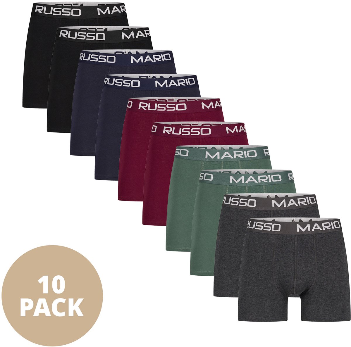 Mario Russo Boxershorts - Boxershort heren - Onderbroeken heren - 10-pack - S - All Season