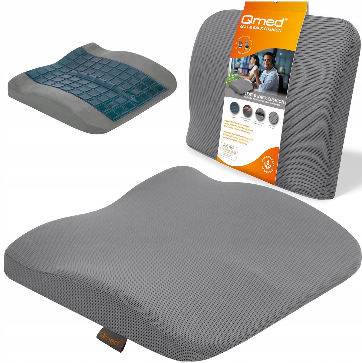 Ergonomische Zitkussen & Lendesteun met Gel - Verlicht Rugpijn
