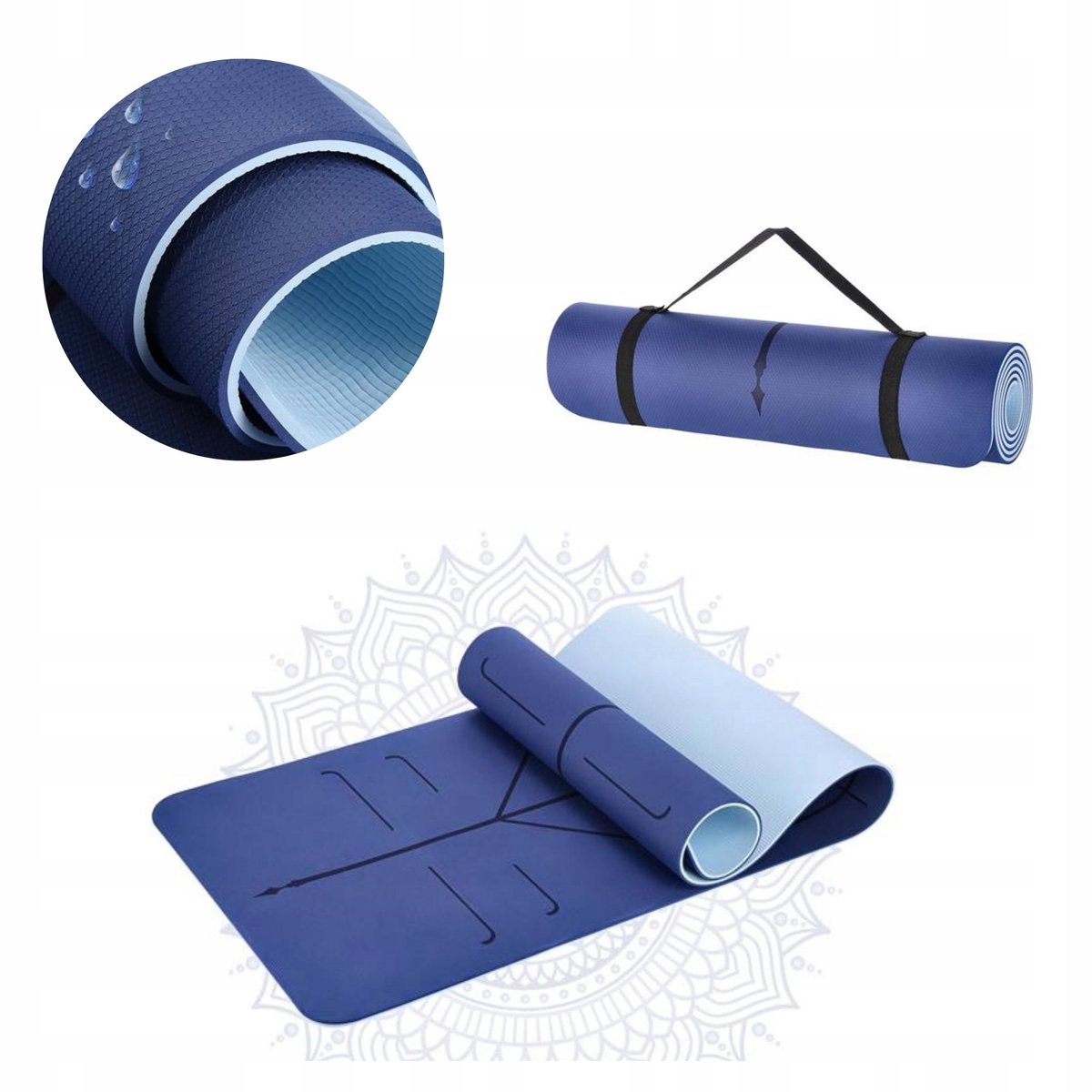 HMS YM10 TPE Yogamat - Antislip, Comfortabel, 182x61x0,8cm