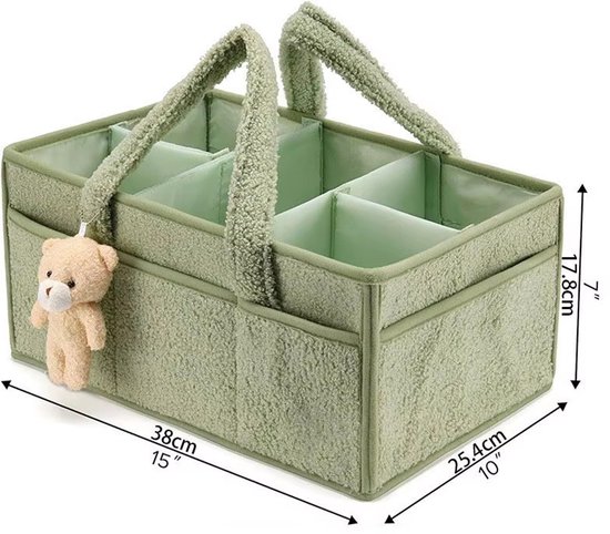 Teddy Luiermand - Commodemand - Luiertas - Baby accessoires Organizer - Groen — afbeelding 5
