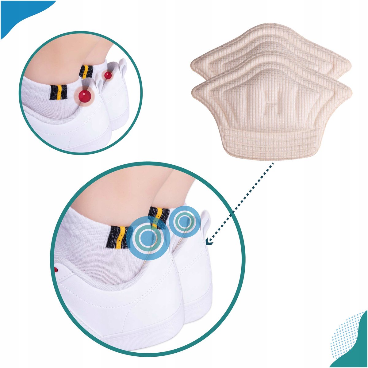 Comfortabele Piank Zapiętki voor Te Grote Schoenen - Beige