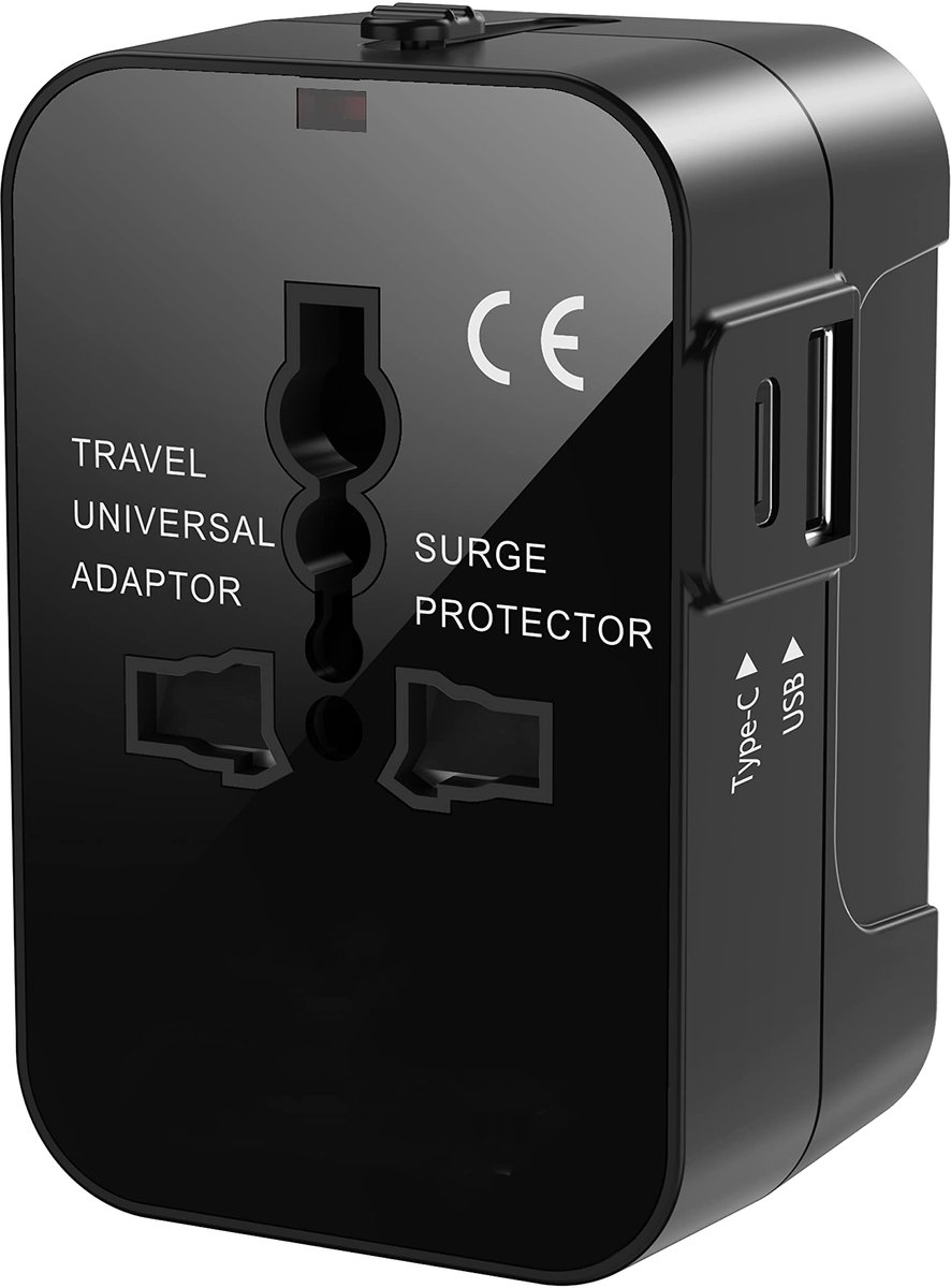 Ynkkvre - Reisstekker - Universele wereldstekker - Internationale Reisadapter - Wereldstekkers - 224 Landen Compatibel - USB-C Snelladen - 1300W Veilig