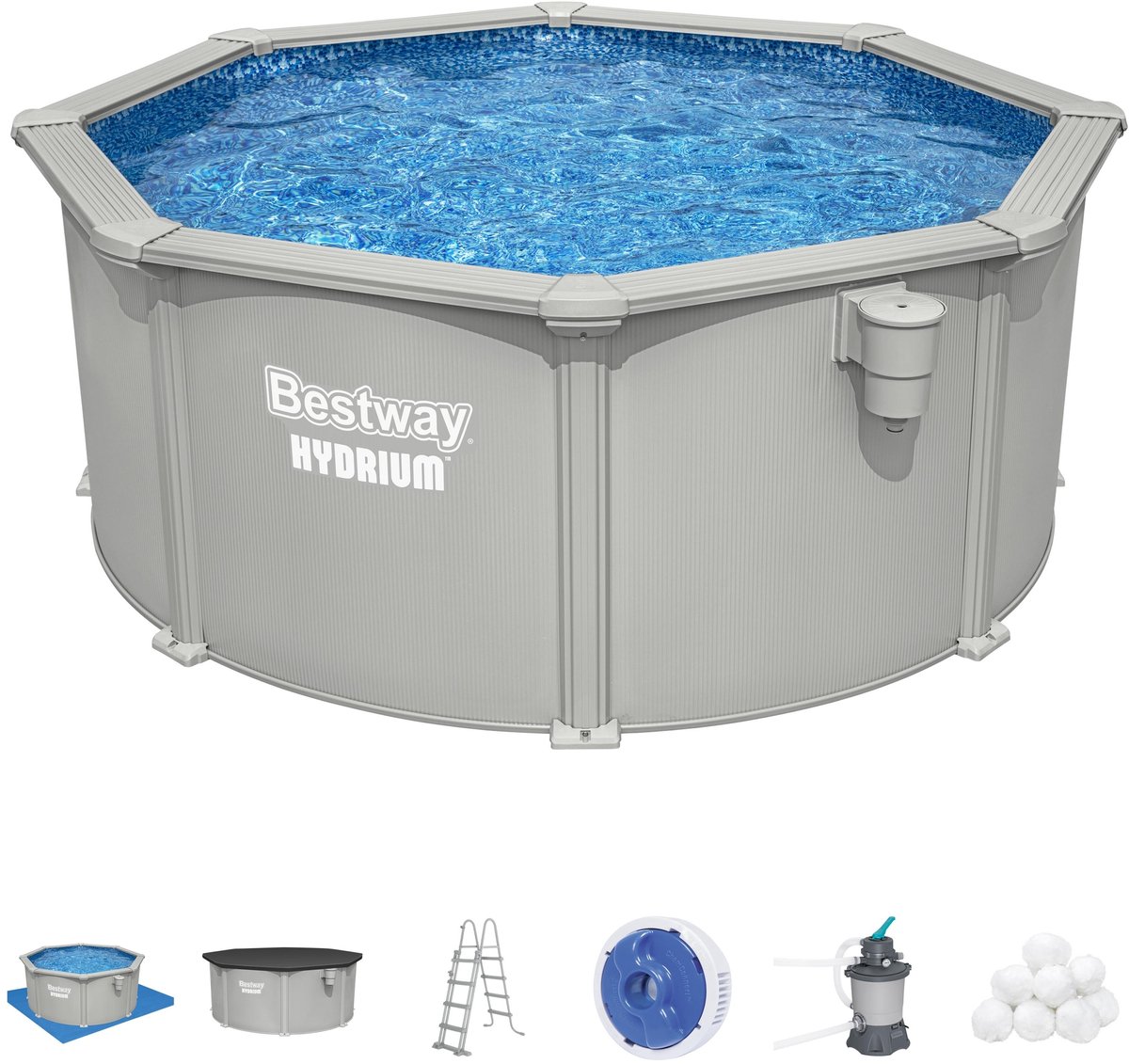 Bestway Hydrium zwembadset met stalen wand - Ø 305 x 122 cm