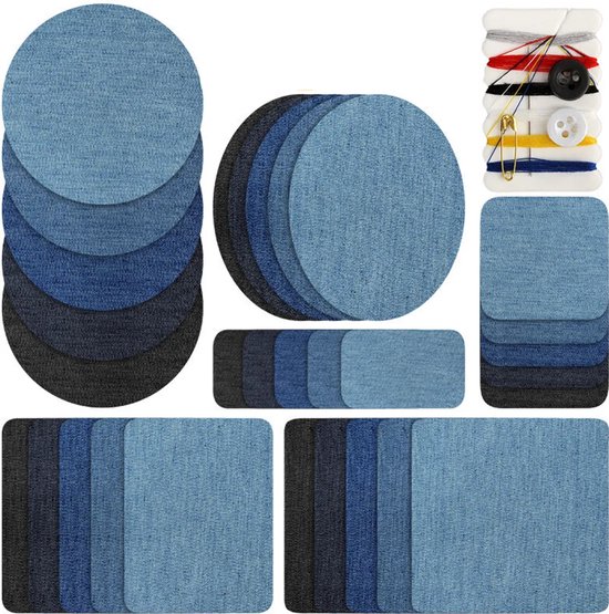 VGECEE 29 stuks opstrijkpatches, strijkpatches, jeans, kleurrijk, jurken, reparatiepatches om op te strijken, strijkpatches voor kleding, broeken, doe-het-zelf tassen