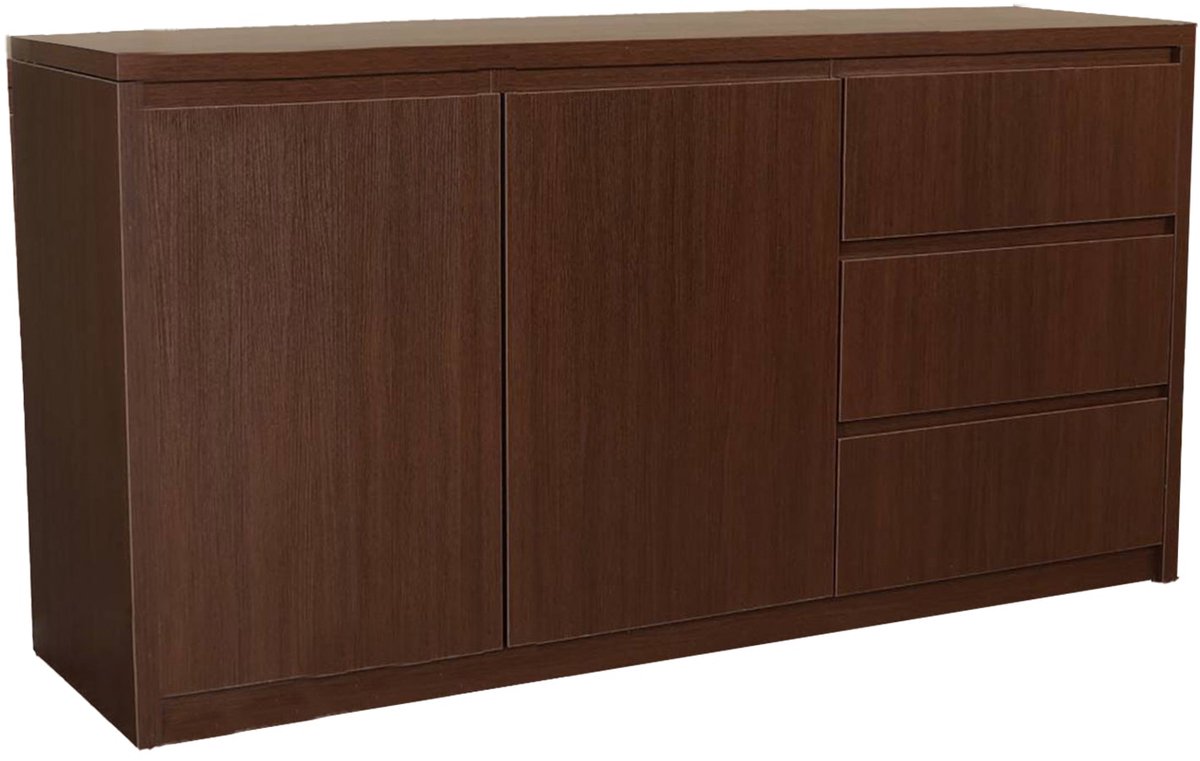 Lizzely Garden & Living Dressoir melamine walnoot 160cm Cassie kunstof kast
