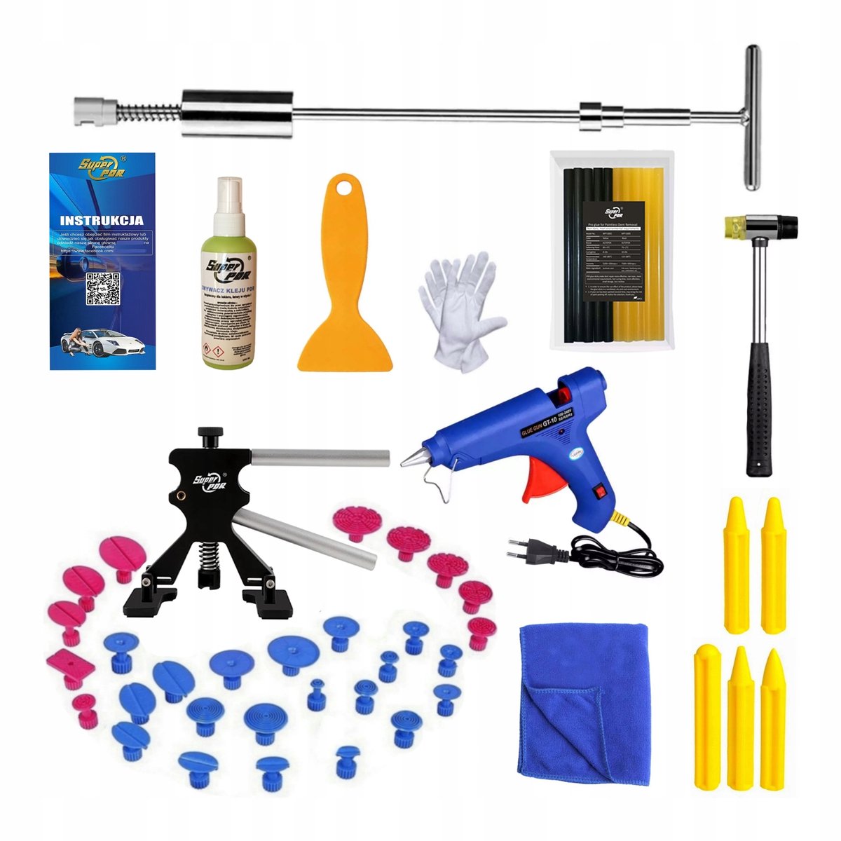 Professionele PDR set: Deukverwijderingskit met trekker & lijmpistool