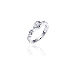 Gisser Jewels R071-58 Dames Ring Solitair Zirkonia Maat 58 Zilver