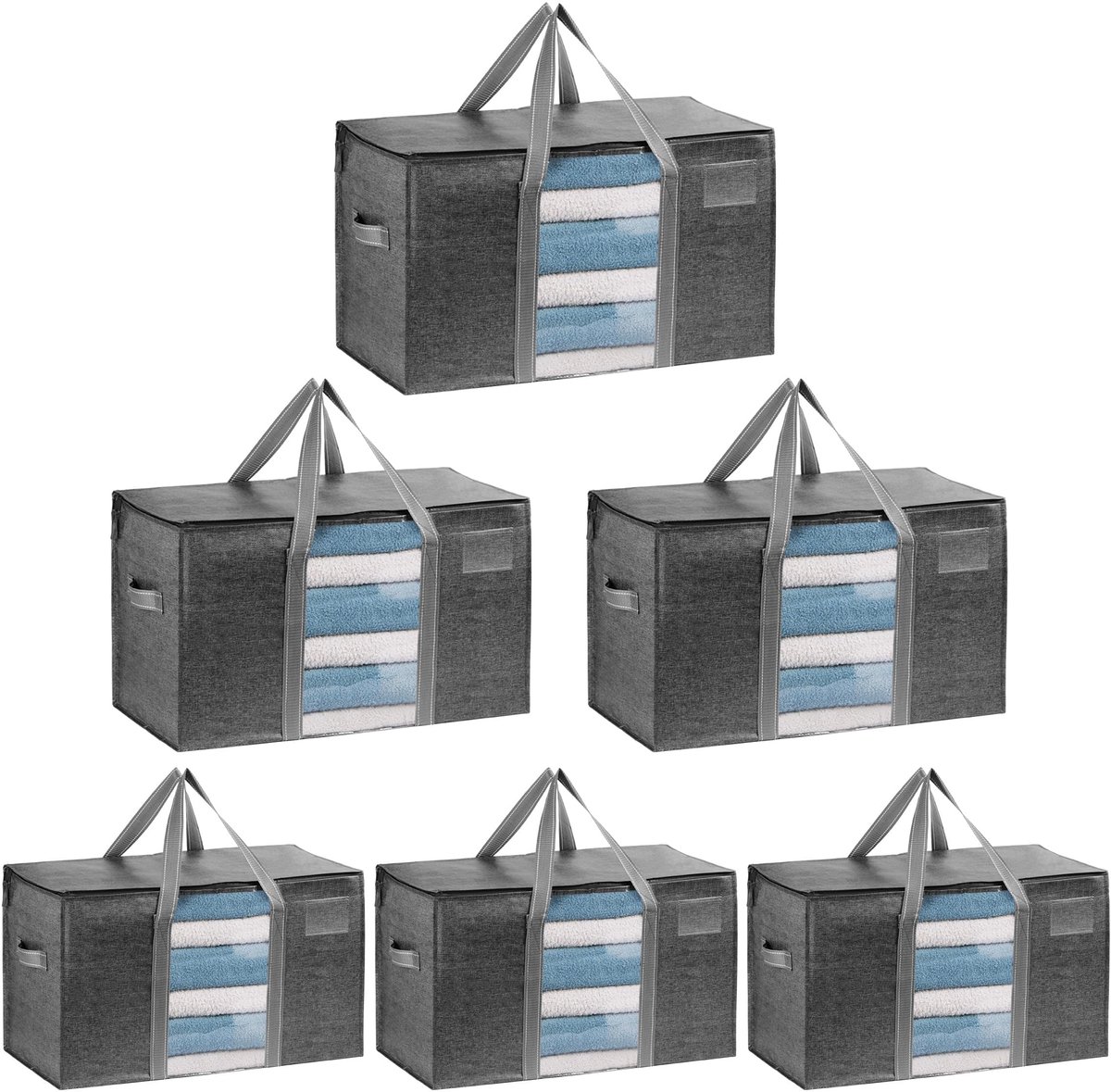 Unyqoos® Set van zes waterdichte XXL opbergtassen met ritssluiting en handvat