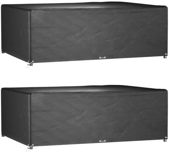 vidaXL Housses de meubles de jardin - Zwart - 270 x 180 x 90 cm - PE - Aluminium - Résistant à Water et aux UV - Set de 2 - Housse pour meubles de jardin