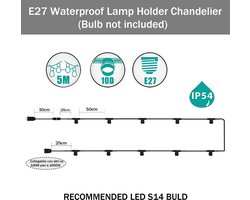 Waterdichte Buitenverlichting Slang met E27 Fittingen voor Tuin en Terras