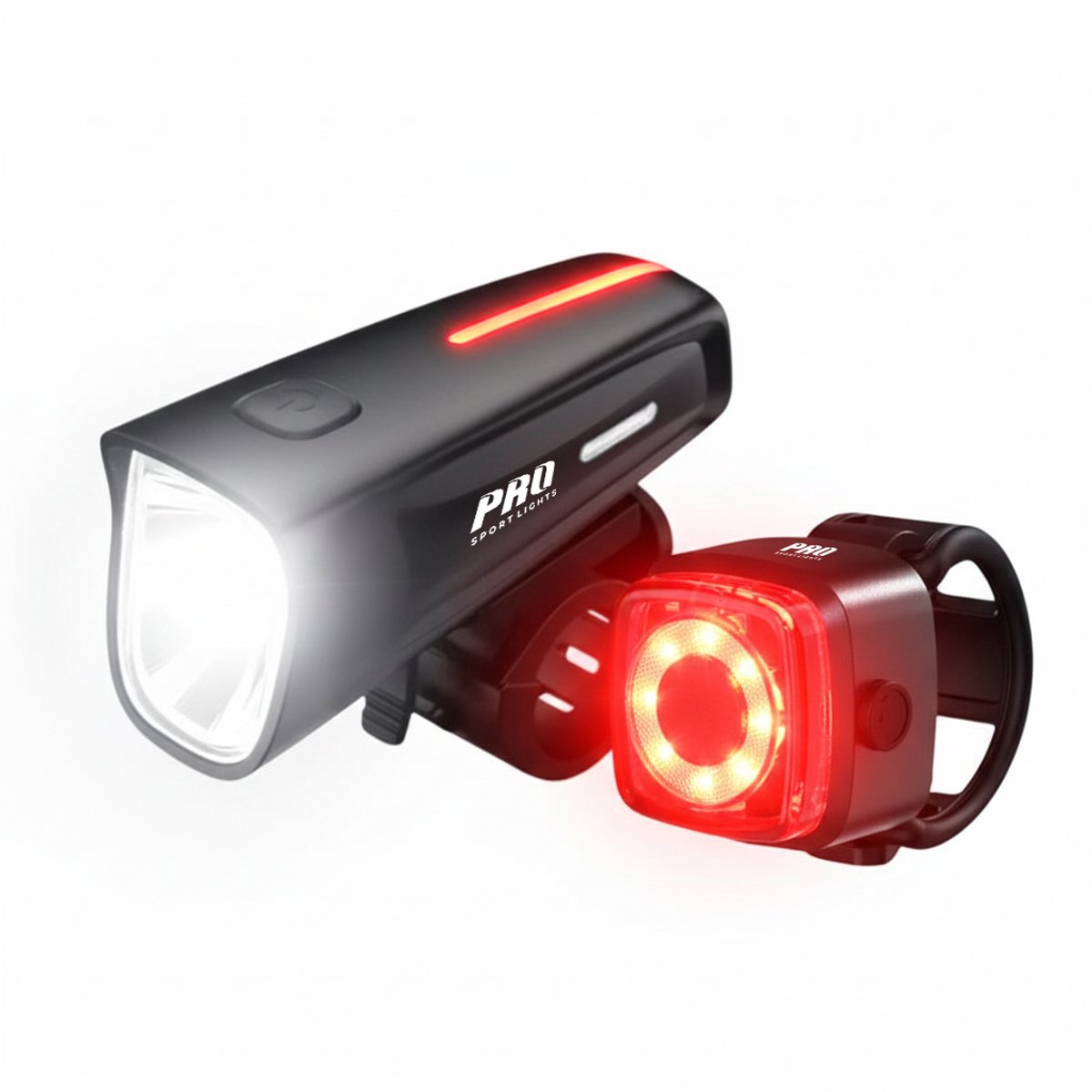 Fietsverlichtingsset 100 Lux Koplamp en Achterlicht LED USB Oplaadbaar