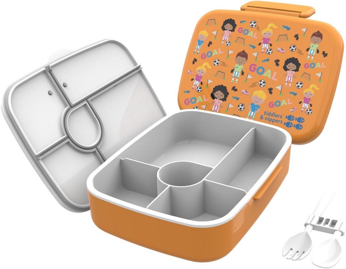 Lekvrije Lunchbox met 5 Compartimenten voor Kinderen en Volwassenen Inclusief Bestek