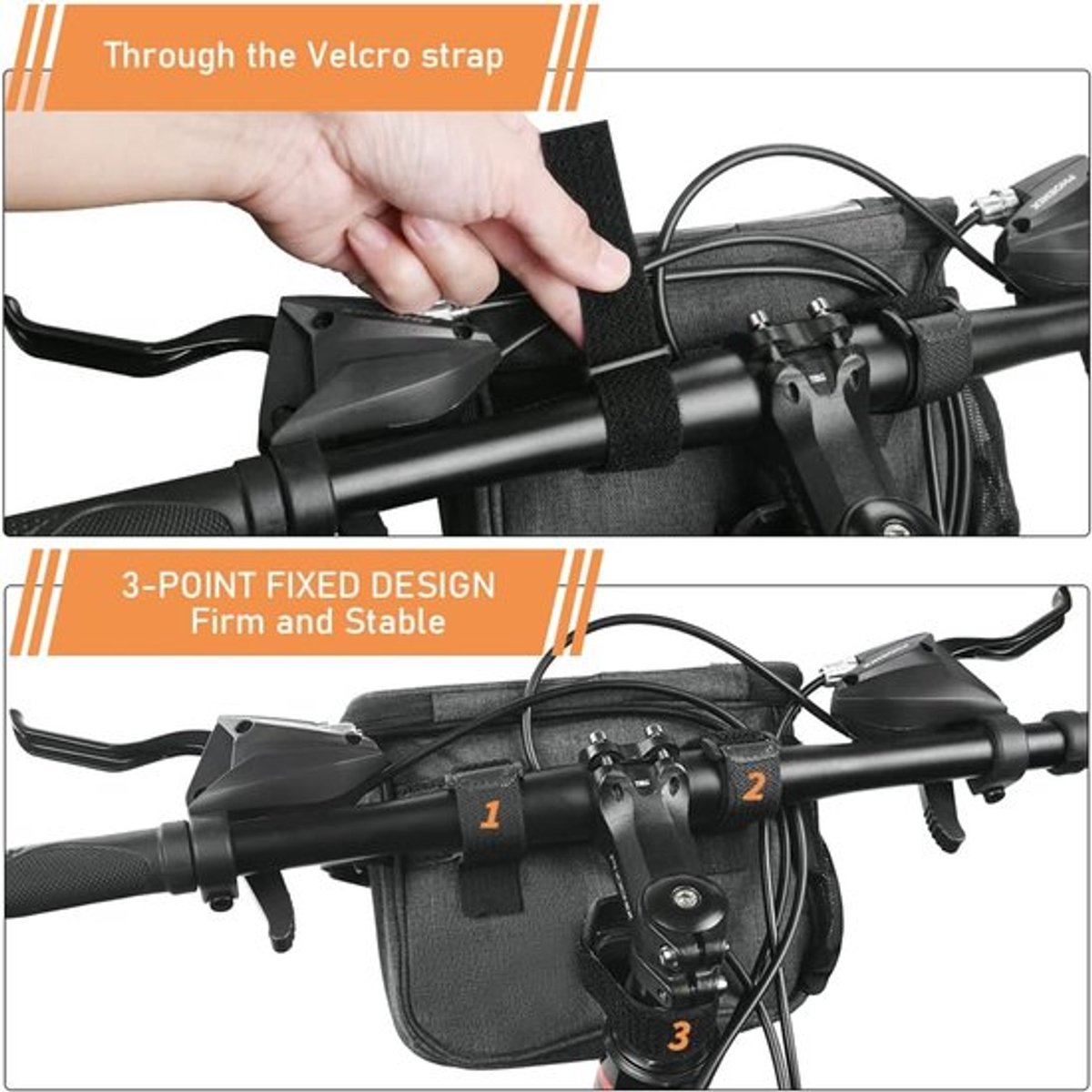 Stunq® Fietsmand voortas - Waterdichte fietsmand-tas met touchscreen voortas en afneembare schouderband voor alle mobiele telefoons