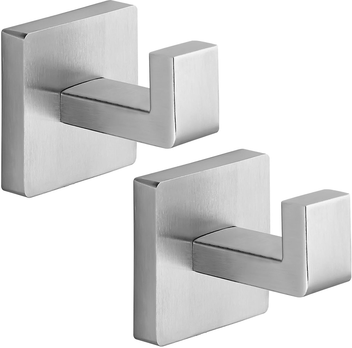 2 stuks - Handdoekhaakjes - Handdoekhaken2 stuks - handdoekhaken - Handdoekhaken - Punch-hole type - Multifunctioneel - Wandhaken - 304 roestvrij staal - Vierkant - Voor het ophangen van jassen, kledingstukken, kledinghaken - grijs