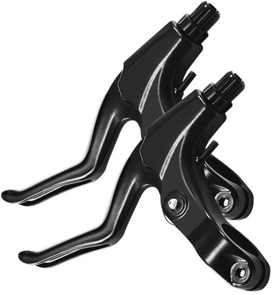 Frein de vélo - 1 paire - Universel - Alliage d'aluminium complet - Levier de frein de vélo - VTT - Levier de frein de type V- Diamètre 2,2 cm (noir)