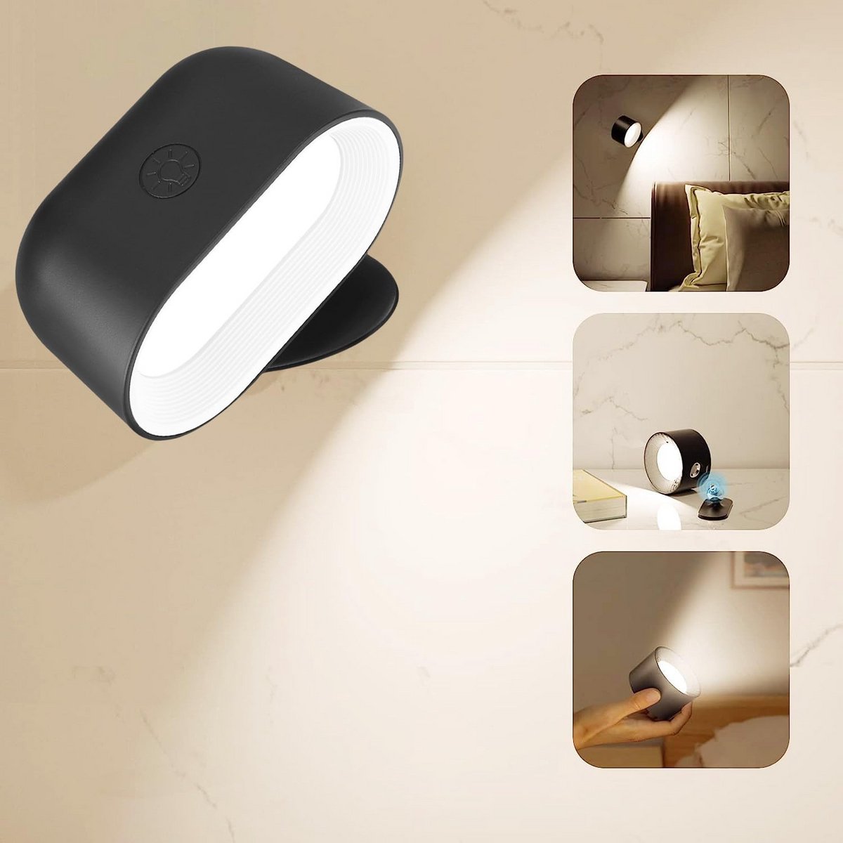Draadloze LED Wandlamp Binnen met Afstandsbediening - 3 Kleuren & Dimbaar