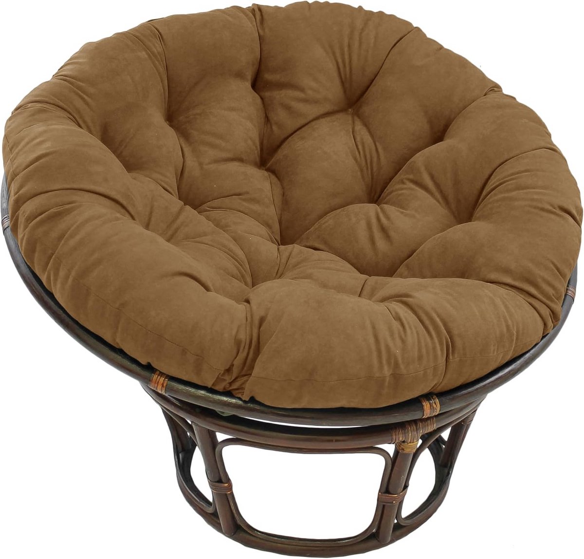 Papasan stoelkussen - Rond kussen - Comfortabel zitten - Zachte microsuède - 132 cm - Brui