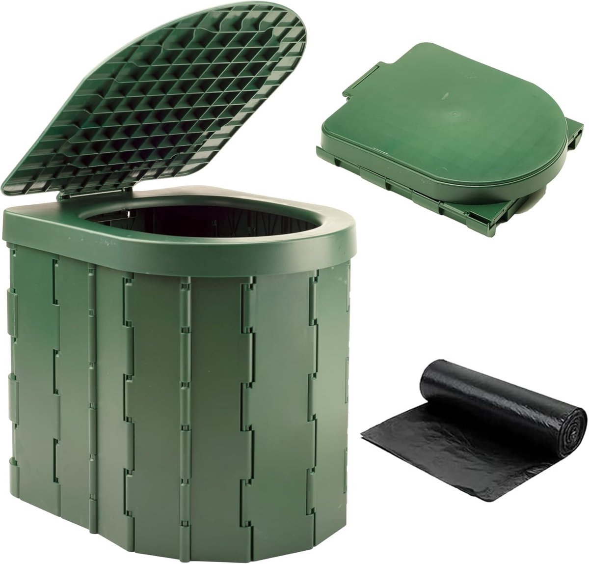Stunq® Campingtoilet, mobiel toilet, scheidingstoilet, draagbaar toilet voor buiten of binnen, opvouwbaar potje voor autocamping