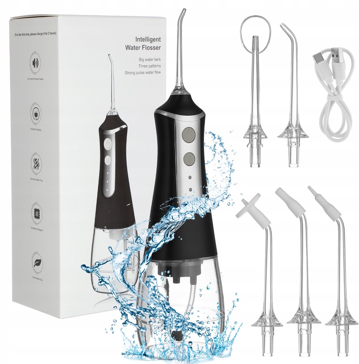 Elektrische Waterflosser - Draadloze en Oplaadbare Monddouche - Met Groot 300ml Reservoir - Krachtige Tandenreiniger voor een Grondige Reiniging