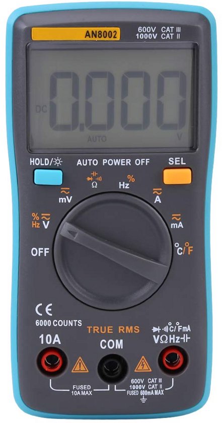 Digitale Multimeter True-RMS met 6000 Counts: AC/DC Spanning, Stroom en ...