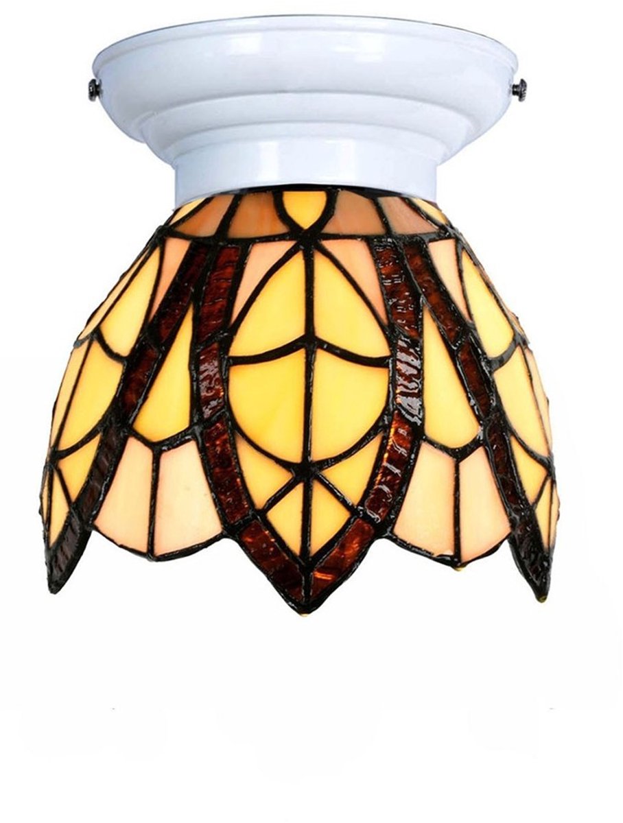 Tiffany plafonnière wit met Flow Souplesse small - Art Deco Trade