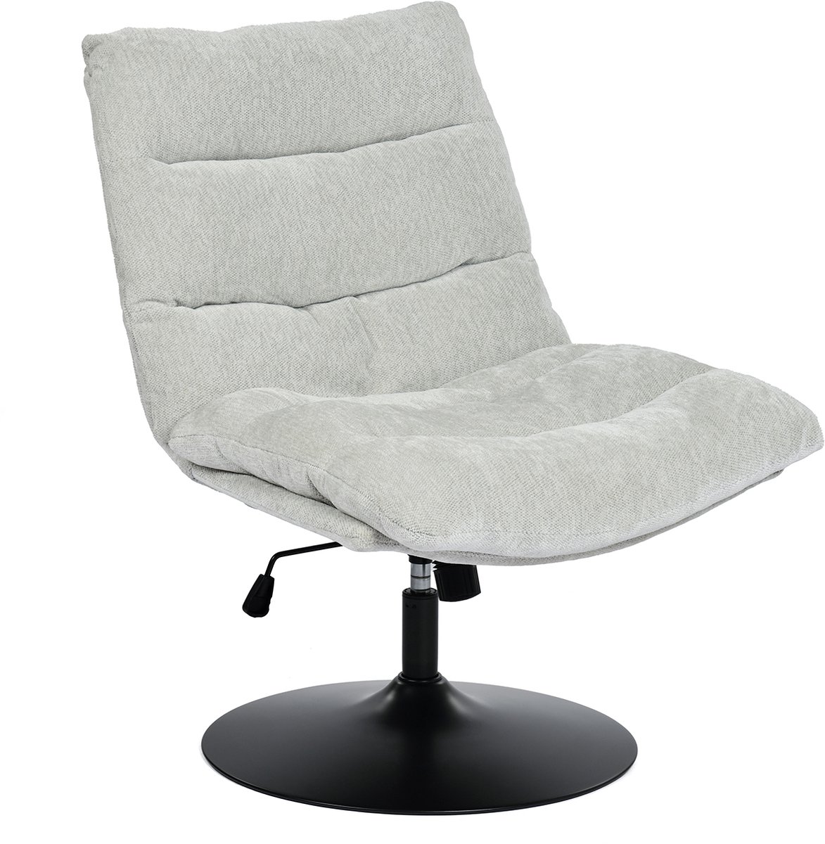 MEUBLES COSY LAMBERY draaifauteuil – verstelbare hoogte, grijze chenille-stof, zonder armleuningen
