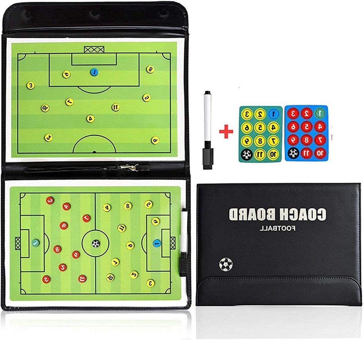 Provento - Schoolbord voor voetbaltraining en tactische map, cadeaus voor trainers met magnetische chips en markers