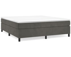 vidaXL - Boxspring - bed - 160x200 - cm - fluweel - donkergrijs